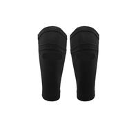Espinilleras Futbol 1 par de Calcetines Protectores fútbol con Bolsillo for espinilleras, Mangas for piernas, Soporte for pantorrillas Adulto(Black,L)