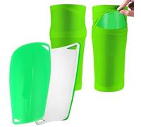 Espinilleras Futbol 1 par de espinilleras fútbol con Bolsillo insertado for amortiguar los Impactos(Green,M)