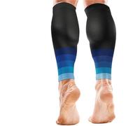 Espinilleras Futbol 1 par de Mangas compresión Deportivas for pantorrillas, Soporte for, Protectores piernas, espinilla, Ciclismo, Carrera, Baloncesto, fútbol(A-Black Blue)
