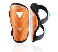 Espinilleras Kids Soccer Certificado CE Airsfish Espinilleras Ligeras, Duraderas y Antideslizantes con Correas Ajustables, Espinilleras de Fútbol de Alta Resistencia, para Niños y Niñas, Color Naranja