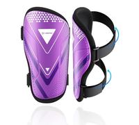 Espinilleras Kids Soccer Certificado CE Airsfish Espinilleras Ligeras, Duraderas y Antideslizantes con Correas Ajustables, Espinilleras de Fútbol de Alta Resistencia, para Niños y Niñas, Color Violeta