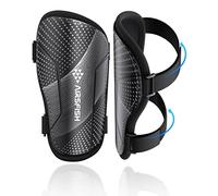 Espinilleras Kids Soccer Certificado CE Airsfish Espinilleras Ligeras, Duraderas y Antideslizantes con Correas Ajustables, Espinilleras de Fútbol de Alta Resistencia, para Niños y Niñas, Color Negro