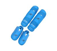 Espinilleras Muay Thai Profesionales, Protector de Espinillas y Empeine para Patadas, ABS, EVA, TPU, Adulto- Azul