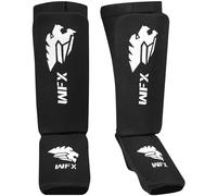 Espinilleras para Kickboxing Almohadillas de protección del empeine de la pierna Muay Thai MMA Entrenamiento Boxeo Sparring Protector de pie de pierna acolchado elástico para artes marciales kárate