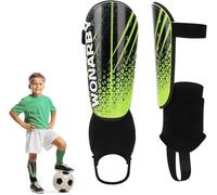 Espinilleras para niños, protección para el tobillo de fútbol, equipamiento de fútbol con cierre de velcro ajustable, ligeras, duraderas, antideslizantes, para niños y niñas de 2 a 18 años, color