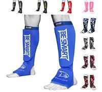 Espinilleras para niños y empeines MMA para Muay Thai, Kick Boxing (Azul, XXS (9 a 13 años))