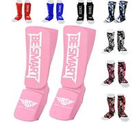 Espinilleras para niños y empeines MMA para Muay Thai y Kickboxing (Rosa, XXS (9 a 13 años)