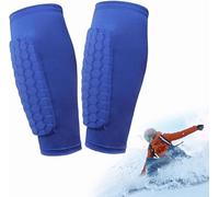 Espinilleras para niños y hombres, espinilleras de esquí, transpirables y antideslizantes, tiras de silicona antideslizantes, estabilidad, para adolescentes y adultos (B, L)