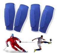 Espinilleras Protègelite Snow Edition de Protègelite, 2 pares de espinilleras de esquí, transpirables y antideslizantes, tiras de silicona y estabilidad 360° (S, azul * 2)