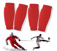 Espinilleras Protègelite Snow Edition de Protègelite, 2 pares de espinilleras de esquí, transpirables y antideslizantes, tiras de silicona y estabilidad de 360° (XL, rojo * 2)