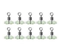Espirador de pesca brillante, kit de pivote de pesca, Equipo de pesca giratorio de cobre que brilla en el negro, 10X conectores de aparejo de pesca amigables, equipo de pesca