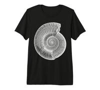 Espiral de cámara fósil de amonita clásica de paleontología Camiseta Premium