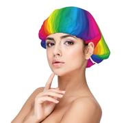 Espiral de colores del arco iris,Gorro de dormir de satén ajustable para adultos, de seda, elástico, para dormir, para mujer