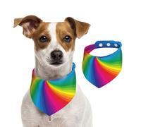 Espiral de Colores del Arco Iris,Pañuelos de algodón para Perros, Bufandas Ajustables para Mascotas,L