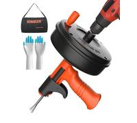 Espiral de limpieza de tuberías con broca [10 M] - Retracción automática y juego de espiral flexible con tambor de metal para una limpieza eficaz del drenaje y acceso controlable