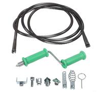 Espiral de limpieza de tuberías para limpiador de tuberías eléctrico, eje de acero de 3 m con 6 cabezales de corte intercambiables para desatascar el desagüe (B)