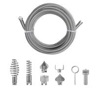 Espiral de limpieza de tuberías para máquinas eléctricas de acero, diseño flexible, para hacer frente a varios bloqueos de drenaje (C)