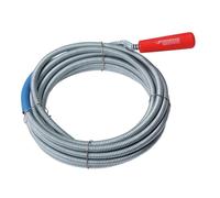 ROTHENBERGER Industrial Cable limpiador de tuberías industriales 7 m, de acero para muelles, Ø espiral: 9 mm, Con taladro de recuperación y manivela, Tubos de plástico, hierro fundido o gres, 072985E