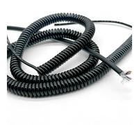 Espiral enrollada Cable espiral de resorte de 6 núcleos, 24 AWG, 0,2 mm2, 2,5 metros, 5 metros, 7,5 metros, cable de alimentación negro, cable expandible Alambre de tensión(2.5 meters)