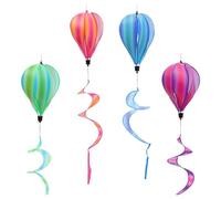 Espirales de viento con forma de globo aerostático para colgar, 4 piezas molino de viento al aire libre suspendido - molino de jardín para vallas, rama de árbol, jardín, exterior, verano, granja