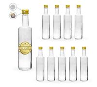 Espirito Rebelde 10 botellas de cristal de 500 ml con tapón de rosca dorado con boquilla vertedora, botellas versátiles para aceite de oliva, ron, whiskey, ginebra, tequila, licores