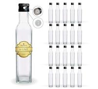 Espirito Rebelde 20 Botellas de Cristal 500ml con Tapón de Rosca Negro con Boquilla Vertedora - Aceite de oliva, Vinagre, Alcohol, Salsas - Aceitera de Cristal
