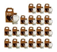 Espirito Rebelde 20 libélulas mágicas en forma de corazón de 70 ml con tapón de corcho + 20 cajas | Decoración, regalos y recuerdos de boda | Botella de bebedero
