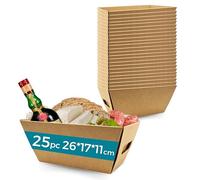 Espirito Rebelde 25 Cajas de Cartón Vacías para Cestas sin Tapa 26x17x11cm | Regalos : Navidad, Pascua, Día del Padre, Día de la Madre | Cestas Corporativas | Regalos para Familiares y Amigos