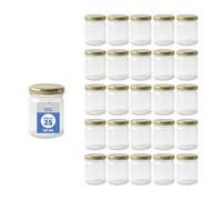 Espirito Rebelde 25 Frascos de Vidrio Vacíos con Tapa de Rosca Dorada 40 ml | Incluye Tapa Dorada | Ideales para Mermeladas, Conservas y Miel