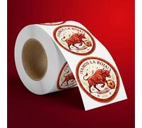 Espirito Rebelde España Pegatinas 40x40mm Mundial 2026 Fútbol Aficionados - Rollo 50 Unidades, autoadhesivas, para Botellas Vasos Regalos