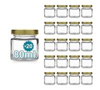 Espirito Rebelde - Tarro de cristal cuadrado para especias (80 ml, con tapa, para almacenamiento de cocina, especias, mermelada, yogur