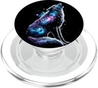 Espíritu Aullido Galáctico Celestial Lobo Stardust PopSockets PopGrip para MagSafe