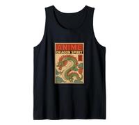 Espíritu de dragón Retro Anime en japonés clásico Camiseta sin Mangas