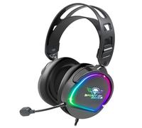 Auriculares Spirit of Gamer Pro H6 con cable, sonido estéreo, RGB y micrófono extraíble, negros