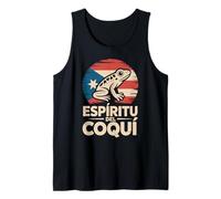 Espíritu del Coqui Boricua Pride Fun Fun Flag Spirit of The Frog Camiseta sin Mangas