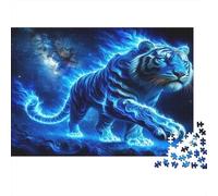 Espíritu del Tigre Azul Puzzles 1000 Piezas Papel Reciclado para Adultos Puzzle para Adultos Juego Educativo para descompresión Regalo Divertido para casa Excelente Idea de Regalo 38x26cm/1000pcs