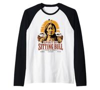 Espíritu del Toro Sentado Jefe Nativo Americano Lakota Sioux Camiseta Manga Raglan