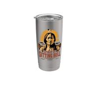 Espíritu del Toro Sentado Jefe Nativo Americano Lakota Sioux Vaso térmico de acero inoxidable de doble pared