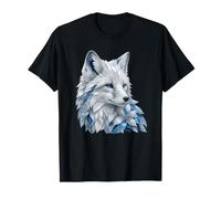 Espíritu Floral Azul Ice Wolf Fantasy Arctic Fox Camiseta