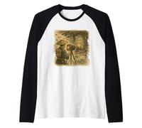 Espíritu Fotógrafo Ukiyo-e Capturando Momento Yokai Camiseta Manga Raglan