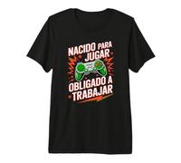Espíritu Gamer con Frase Divertida Nacido para Jugar Camiseta Premium