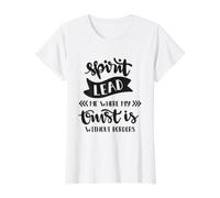 Espíritu Guíame Sin Fronteras Religiosa Fe Cristi Camiseta gráfica económica, Mujer, Blanco, L