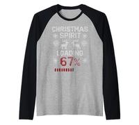 Espíritu navideño Cargando Juegos Divertidos 67 Meme para Gamer Feo Camiseta Manga Raglan