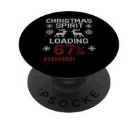 Espíritu navideño Cargando Juegos Divertidos 67 Meme para Gamer Feo PopSockets PopGrip Adhesivo