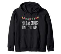 ¿Espíritu navideño? Fine, You Win Funny Festive Christmas Ironic Sudadera con Capucha