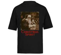 Espíritu Navideño Vintage Camiseta Extragrande Holgada Negra Unisex Unisex Black tee Baggy Oversized T-Shirt