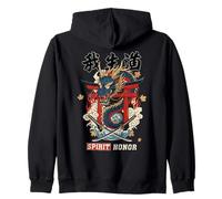 Espíritu Samurai Dragón Japonés Honor Kanji Back Arte Sudadera con Capucha