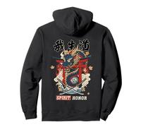 Espíritu Samurai Dragón Japonés Honor Kanji Back Arte Sudadera con Capucha