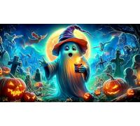 Espíritus de Calabaza de Halloween 1000 Piezas Puzzle para Adultos y niños de 12 años y más Papel Reciclado Juego Familiar Divertido & desafiante 38x26cm/1000pcs
