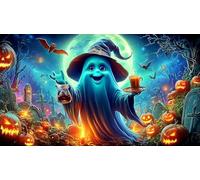 Espíritus de Calabaza de Halloween Papel Reciclado Puzzle para Adultos 1000 Piezas Juego Familiar Divertido & desafiante para Adultos y niños de 12 años y más 38x52cm/1000pcs